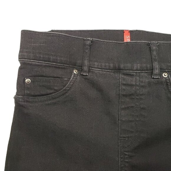 Spanx Ankle Skinny Jeans Womens Small Black Mid Rise Pull On 20278q - Picture 3 of 8